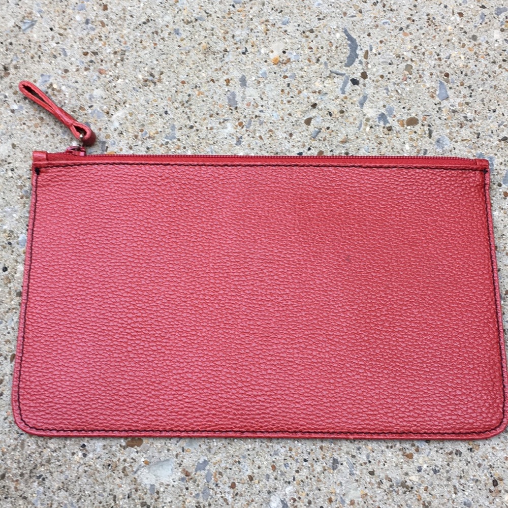 (NWOT) Talbots made in Italy red leather clutch